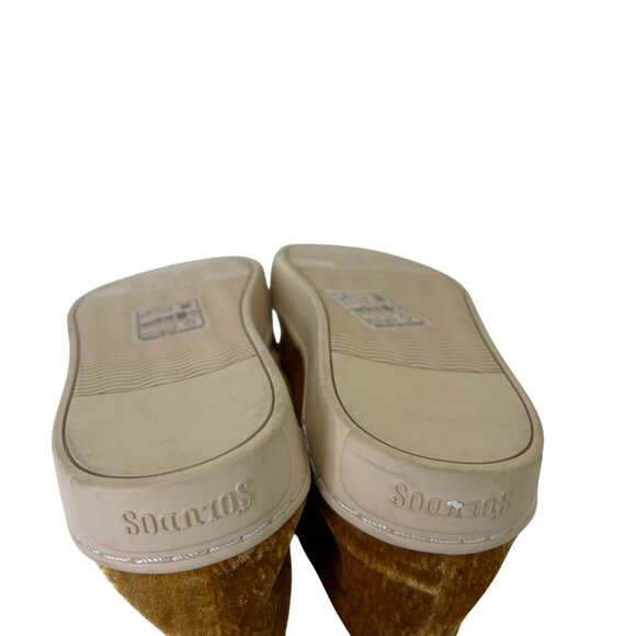 Soludos Women's Velvet Gold Embroidered Peacock Slip-On Shoes Size 7 - Picture 7 of 10